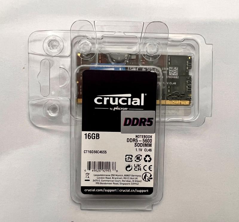 メモリー micron DDR5-SODIMM PC5-5600B 16g Crucial Memória RAM 16GB DDR5 5600MHz (ou 5200MHz ou 4800MHz